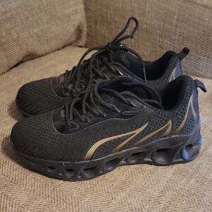 Black and Gold Women's Athletic Shoes